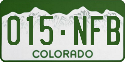 CO license plate 015NFB