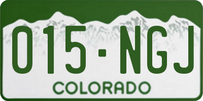 CO license plate 015NGJ