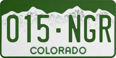 CO license plate 015NGR