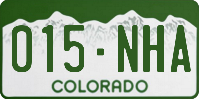 CO license plate 015NHA