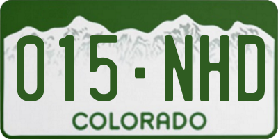 CO license plate 015NHD