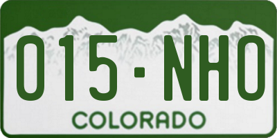 CO license plate 015NHO