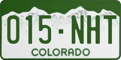 CO license plate 015NHT