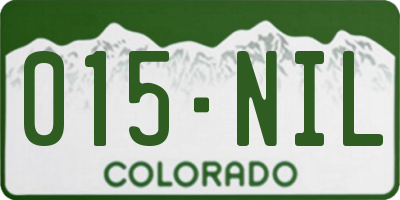 CO license plate 015NIL