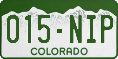 CO license plate 015NIP