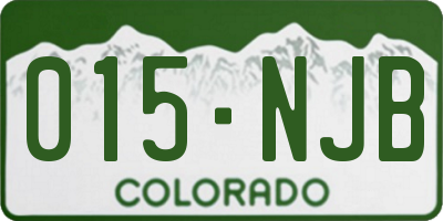 CO license plate 015NJB