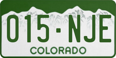 CO license plate 015NJE