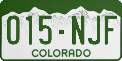 CO license plate 015NJF
