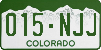 CO license plate 015NJJ