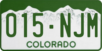 CO license plate 015NJM