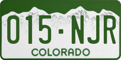CO license plate 015NJR