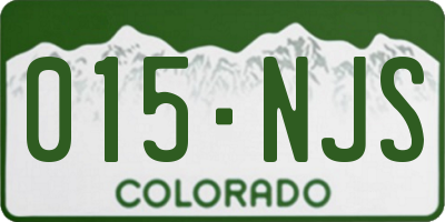 CO license plate 015NJS
