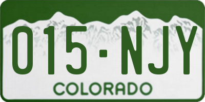 CO license plate 015NJY