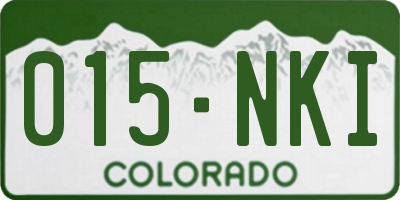 CO license plate 015NKI
