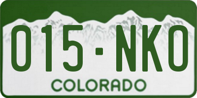 CO license plate 015NKO