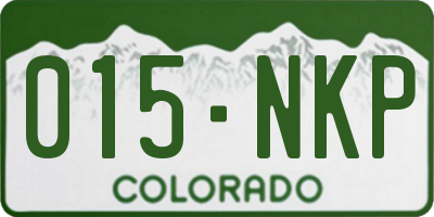 CO license plate 015NKP