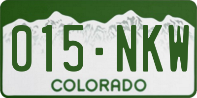 CO license plate 015NKW