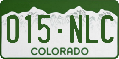 CO license plate 015NLC