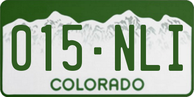 CO license plate 015NLI