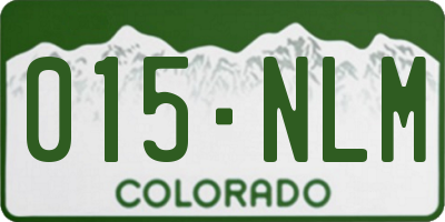 CO license plate 015NLM