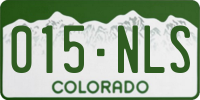 CO license plate 015NLS