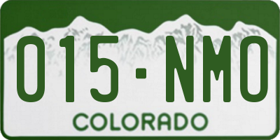 CO license plate 015NMO
