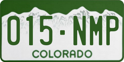 CO license plate 015NMP