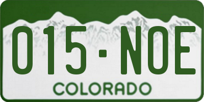 CO license plate 015NOE