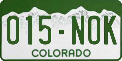 CO license plate 015NOK