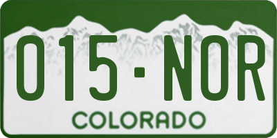 CO license plate 015NOR