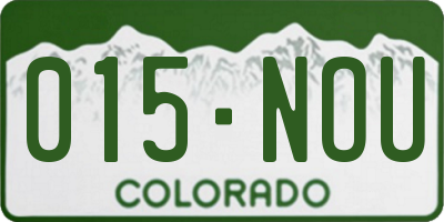 CO license plate 015NOU