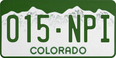 CO license plate 015NPI