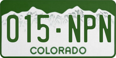 CO license plate 015NPN