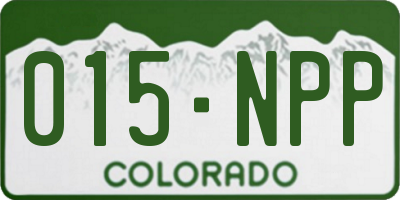 CO license plate 015NPP