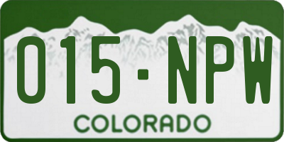 CO license plate 015NPW