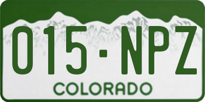CO license plate 015NPZ