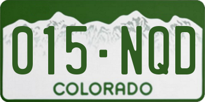 CO license plate 015NQD