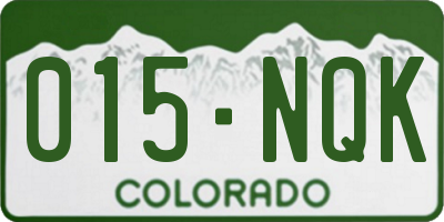 CO license plate 015NQK