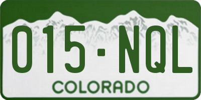 CO license plate 015NQL