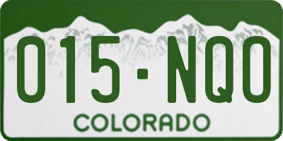 CO license plate 015NQO