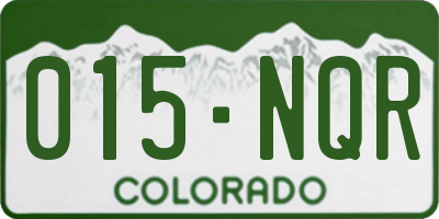 CO license plate 015NQR