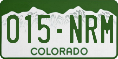 CO license plate 015NRM