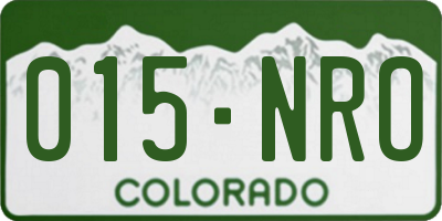 CO license plate 015NRO