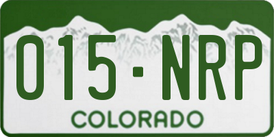 CO license plate 015NRP