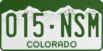 CO license plate 015NSM