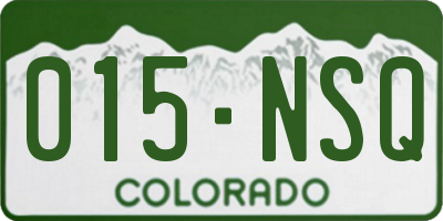 CO license plate 015NSQ