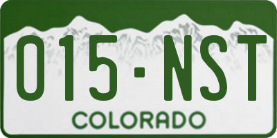 CO license plate 015NST