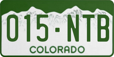 CO license plate 015NTB
