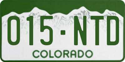 CO license plate 015NTD