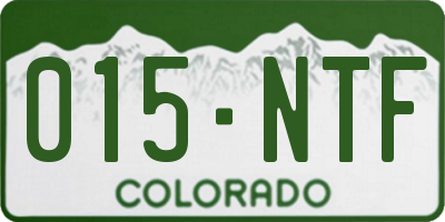 CO license plate 015NTF